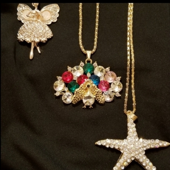 Betsey Johnson Jewelry Necklaces Hearts, Mermaids, Dragonflies, Airplanes, Stars - Picture 9 of 13